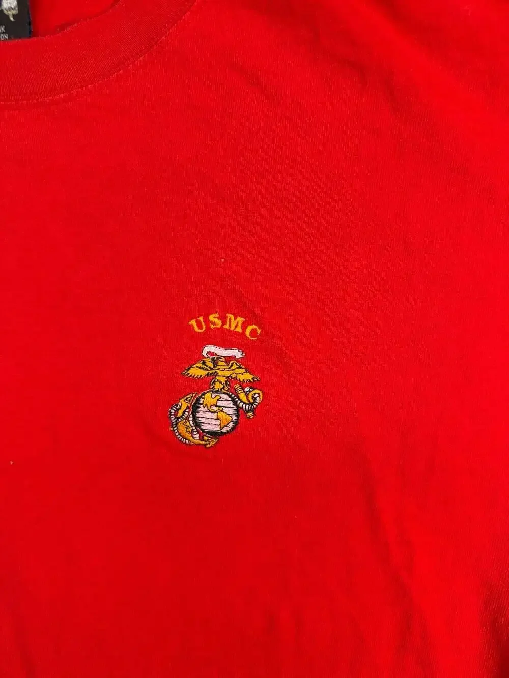 Y2K Vintage Soffe Choice USMC Embroidered Logo Red T-Shirt Size Large